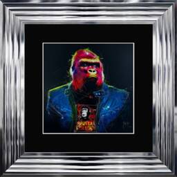 Patrice Murciano Wall Art - Gorille Gorilla Framed Print With Border - 55cm X 55cm Choice Of Frame Colour - thumbnail 2