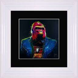 Patrice Murciano Wall Art - Gorille Gorilla Framed Print With Border - 55cm X 55cm Choice Of Frame Colour - thumbnail 4