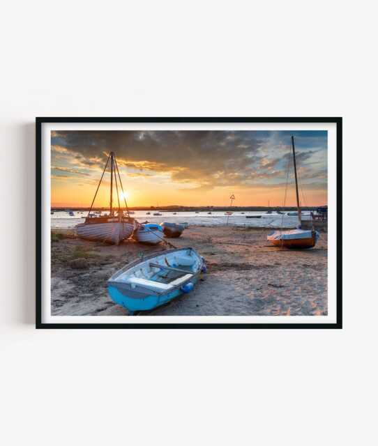 Coastal Boat Print - Beach Photography Wall Art Relaxed Seaside Decor - image 1