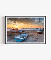 Coastal Boat Print - Beach Photography Wall Art Relaxed Seaside Decor - thumbnail 1