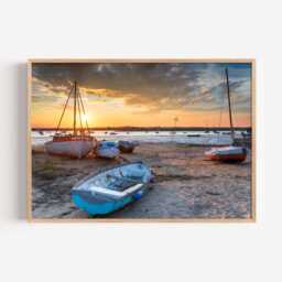 Coastal Boat Print - Beach Photography Wall Art Relaxed Seaside Decor - thumbnail 2