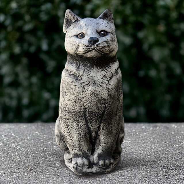 Large Kitty Sculpture Concrete Cat Statue Stone Kitten Figurine Garden & Home Ornament Front Door Decoration Kitty Lover Gift Yard Art - image 1