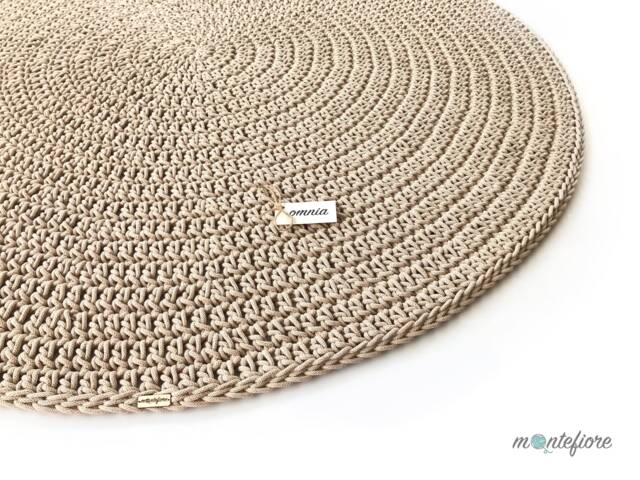 Handmade Crochet Round Rug Braided Cotton Scandinavian Style - image 1