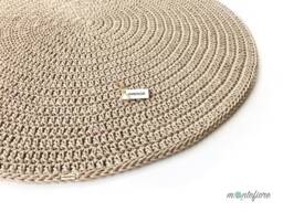 Handmade Crochet Round Rug Braided Cotton Scandinavian Style - thumbnail 1