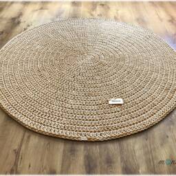 Handmade Crochet Round Rug Braided Cotton Scandinavian Style - thumbnail 2