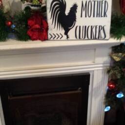Rise & Shine Mother Cluckers Distressed Wood Sign Rooster Decor Rustic Primitive Wall Hanging Funny Farmhouse Kitchen Bedroom - thumbnail 2