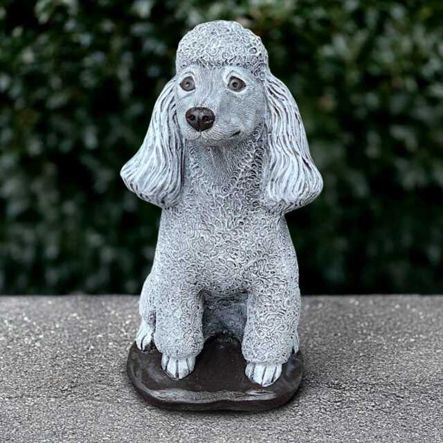 Concrete Poodle Statue Outdoor Dog Figure Cement Memorial Sculpture Stone Pet Decoration Garden Animal Art Poodle Lover Gift Yard - image 1