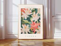 Botanical Flower Market Art Print, Market, Floral Wall Decor, Art, Vienna - thumbnail 1