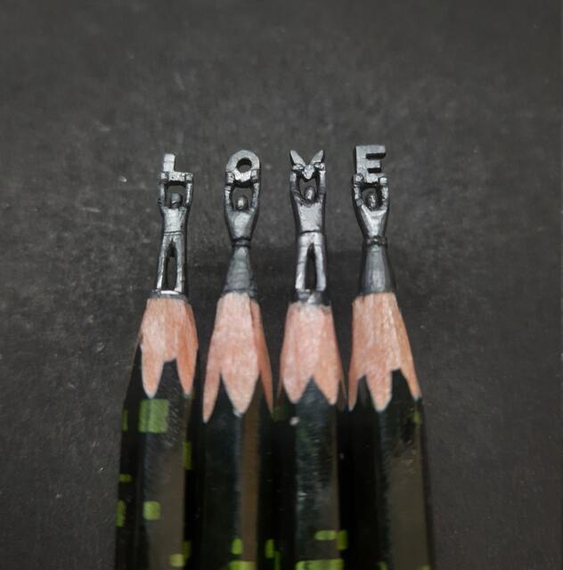 Custom Pencil Carving - Handmade Graphite Letter Sculpture - image 1
