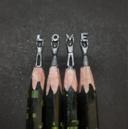 Custom Pencil Carving - Handmade Graphite Letter Sculpture - thumbnail 1