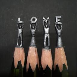 Custom Pencil Carving - Handmade Graphite Letter Sculpture - thumbnail 3
