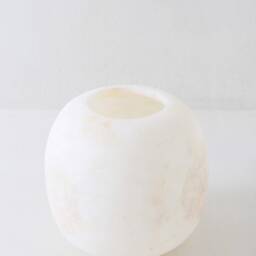 White Egyptian Alabaster Candle Holders, Handmade Natural Stone Decor Set - thumbnail 3