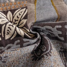Reversible Cotton Throw Blanket Tribal Boho Bedspread With Fringed Edge - thumbnail 4