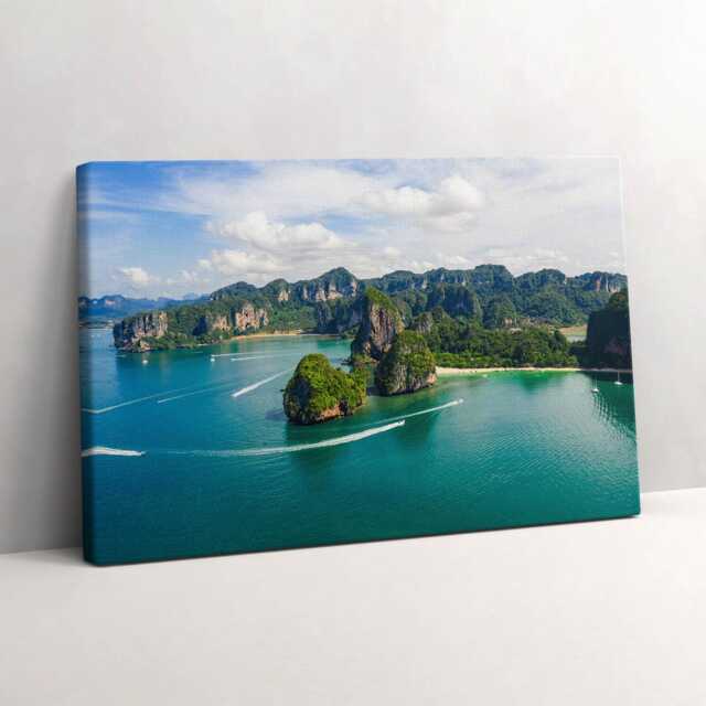 Island in Thailand Canvas, Wall Art Picture, Turquoise Decoration, Travel Canvas - image 1