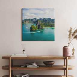 Island in Thailand Canvas, Wall Art Picture, Turquoise Decoration, Travel Canvas - thumbnail 2
