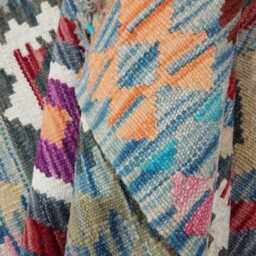 Kilim Rug Multicolour, Handmade Artisan Afghan Turkish Scandinavian Navajo Bohemian Flatweave Natural Wool 113x82 cm - thumbnail 4