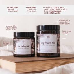 Cozy Reading Nook Candle, Cinnamon Clove Vanilla Scent, Soy Wax Candle - thumbnail 2