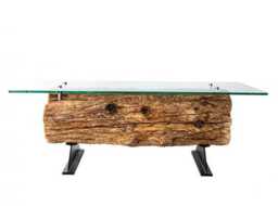 Handmade Rustic Oak Coffee Table Reclaimed Wood, Steel Legs - thumbnail 4