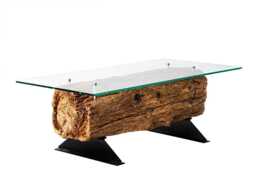 Handmade Rustic Oak Coffee Table Reclaimed Wood, Steel Legs