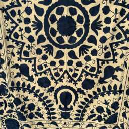 Handmade Suzani Quilt - Traditional Uzbek Embroidery, Boho Chic Bedding - thumbnail 2