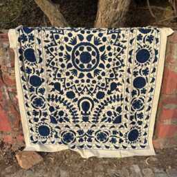 Handmade Suzani Quilt - Traditional Uzbek Embroidery, Boho Chic Bedding - thumbnail 3