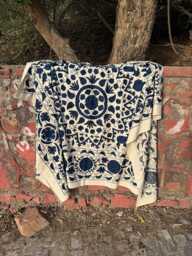 Handmade Suzani Quilt - Traditional Uzbek Embroidery, Boho Chic Bedding - thumbnail 1