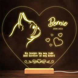 French Bulldog Memorial Pet Loss Personalised Gift Warm Lamp Night Light