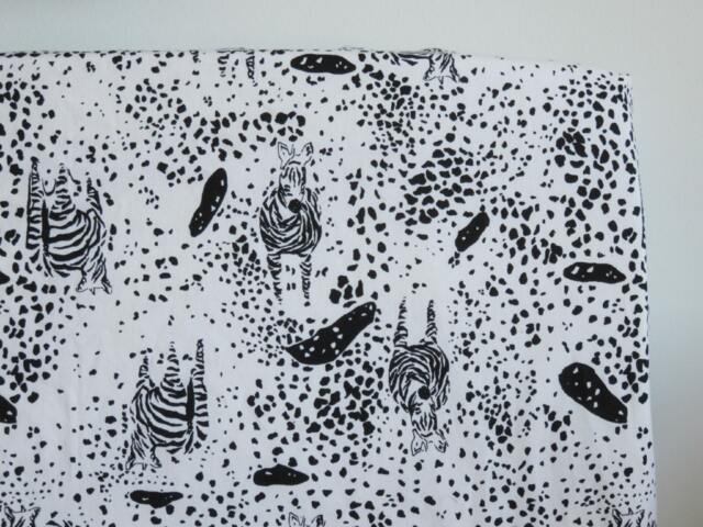Zebra Fitted Crib Sheet Black & White African Nursery Bedding - image 1