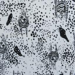 Zebra Fitted Crib Sheet Black & White African Nursery Bedding - thumbnail 4