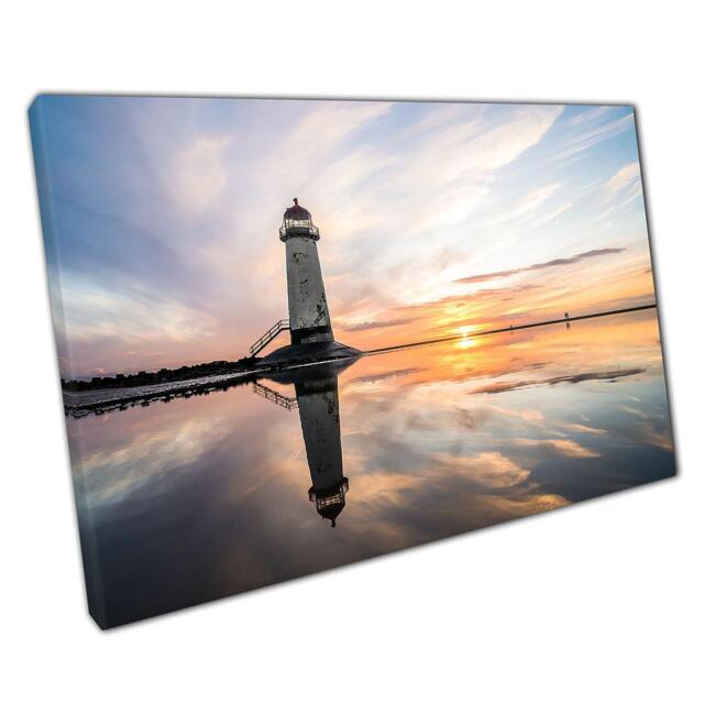 Vibrant Seascape Lighthouse Canvas Print Coastal Sunrise Wall Art For Home & Office Decor - image 1