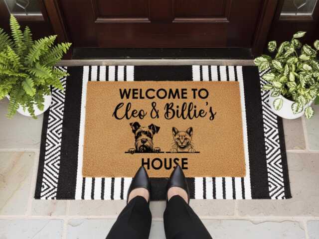 Dog Doormat Custom Artwork Of Your Pet - Cat Personalized With Gifts For People Pets Rug Mat - image 1