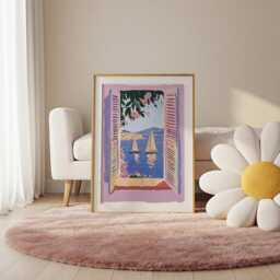 Open Window Henri Matisse Print, Style Fauvism Painting, Modern Exhibition, Pastel Colours, French Riviera, Boats in Harbour - thumbnail 3