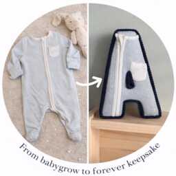 Personalised Baby Clothes Keepsake Letter - Memory Fabric Name Nursery Decor Gift New First Birthday Handmade - thumbnail 2