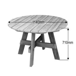 Deckfusion Rounded Picnic Table & Four Chairs Set - Wooden Garden Furniture - thumbnail 2