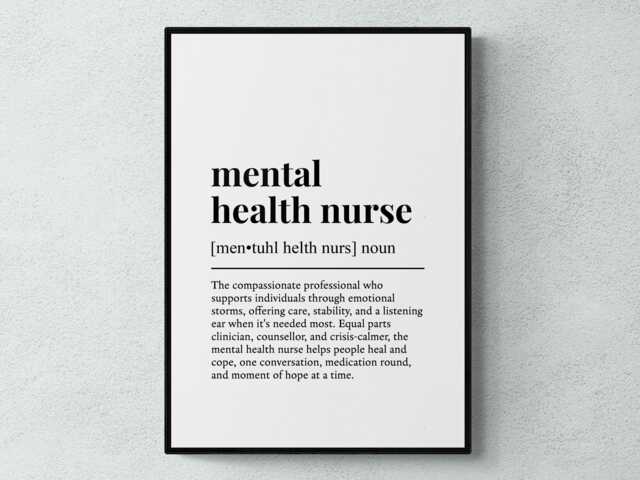 Mental Health Nurse Funny Definition Job Work Gift Wall Art Print - image 1