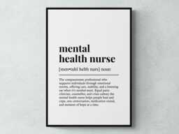 Mental Health Nurse Funny Definition Job Work Gift Wall Art Print - thumbnail 1