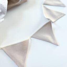 Linen Bunting, Nursery Wall Hanging, Flag Decoration For Baby Room - thumbnail 3