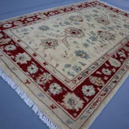3x5 Afghan Beige Natural Dyes Oushak Handmade Wool Rug Turkish Design Tribal Area Rug, Oriental Turkmen Bedroom Kitchen Office - thumbnail 2