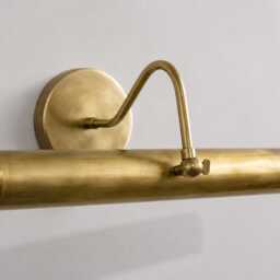 Solid Brass Picture Light - Vintage Style 15 Inch Modern Painting - Raw Antique Wall Fixture - thumbnail 2