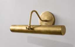 Solid Brass Picture Light - Vintage Style 15 Inch Modern Painting - Raw Antique Wall Fixture - thumbnail 1