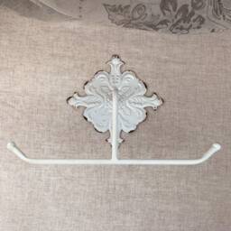 Shabby Chic Double Toilet Roll Holder - Cream Metal French Farmhouse Vintage Style - thumbnail 2