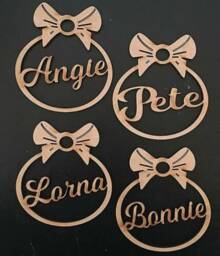 Personalized Christmas Baubles Bow Style Mdf Tree Decoration - thumbnail 3