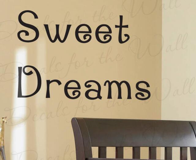 Sweet Dreams Girl Or Boy Room Kid Baby Nursery Crib Bed Large Wall Decal Vinyl Quote Design Lettering Decoration Sticker Decor Art B90 - image 1