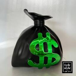 Money Bag - Sculpture Pop Art Statue Alec Monopoly Inspired Chrome Scrooge Mcduck Bear
