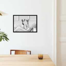 Vintage Woman Drinking Coffee in Bed Print, Luxury Fashion, Fine Art Photography Wall Art, Museum Quality, Classic Black & White Poster - thumbnail 2