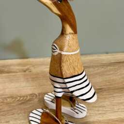 Carved Wooden Ducks in Bikini's & Flip Flops Ornament Home D??cor/Seaside Nautical Living Wildlife Indoor Decoration - thumbnail 4