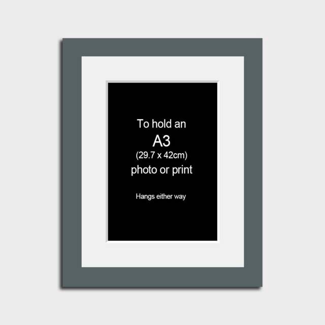 Picture Frame With A Mount To Hold An A3 Print Or Photo - 29mm Grey Wood Frame - image 1