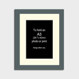 Picture Frame With A Mount To Hold An A3 Print Or Photo - 29mm Grey Wood Frame - thumbnail 2