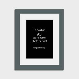 Picture Frame With A Mount To Hold An A3 Print Or Photo - 29mm Grey Wood Frame - thumbnail 1