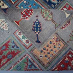 7x10 Gray Tribal Area Rug - Tree Floral Design Hand Knotted Natural Veg Dyes Wool Afghan Oriental Bedroom Rugs For Living Room - thumbnail 4